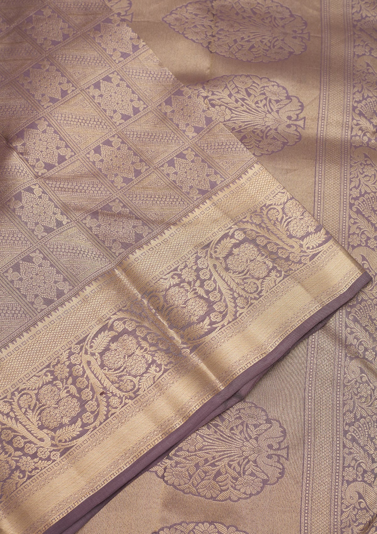 Mauve Zariwork Pure Silk Saree