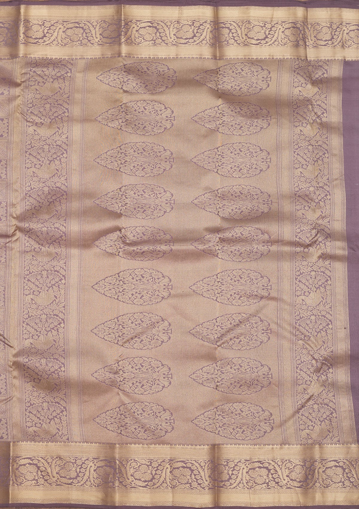 Mauve Zariwork Pure Silk Saree