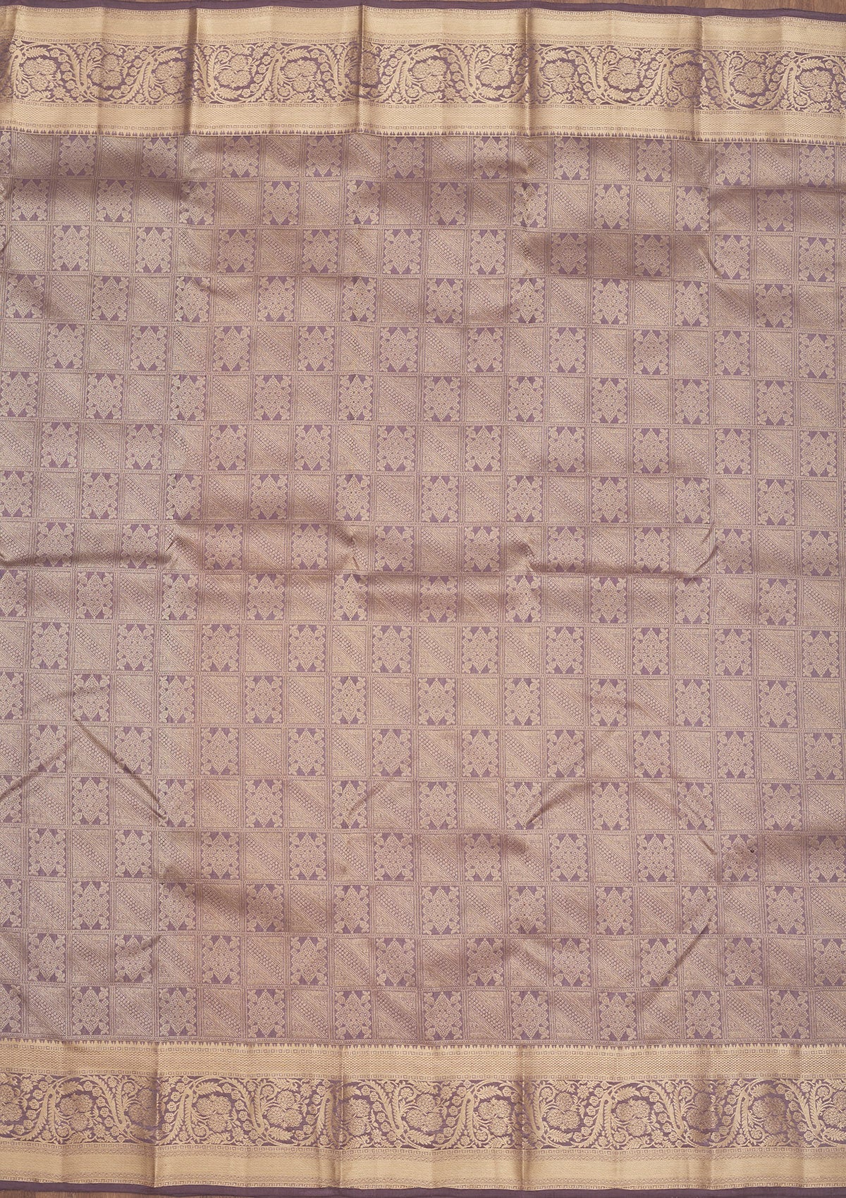 Mauve Zariwork Pure Silk Saree