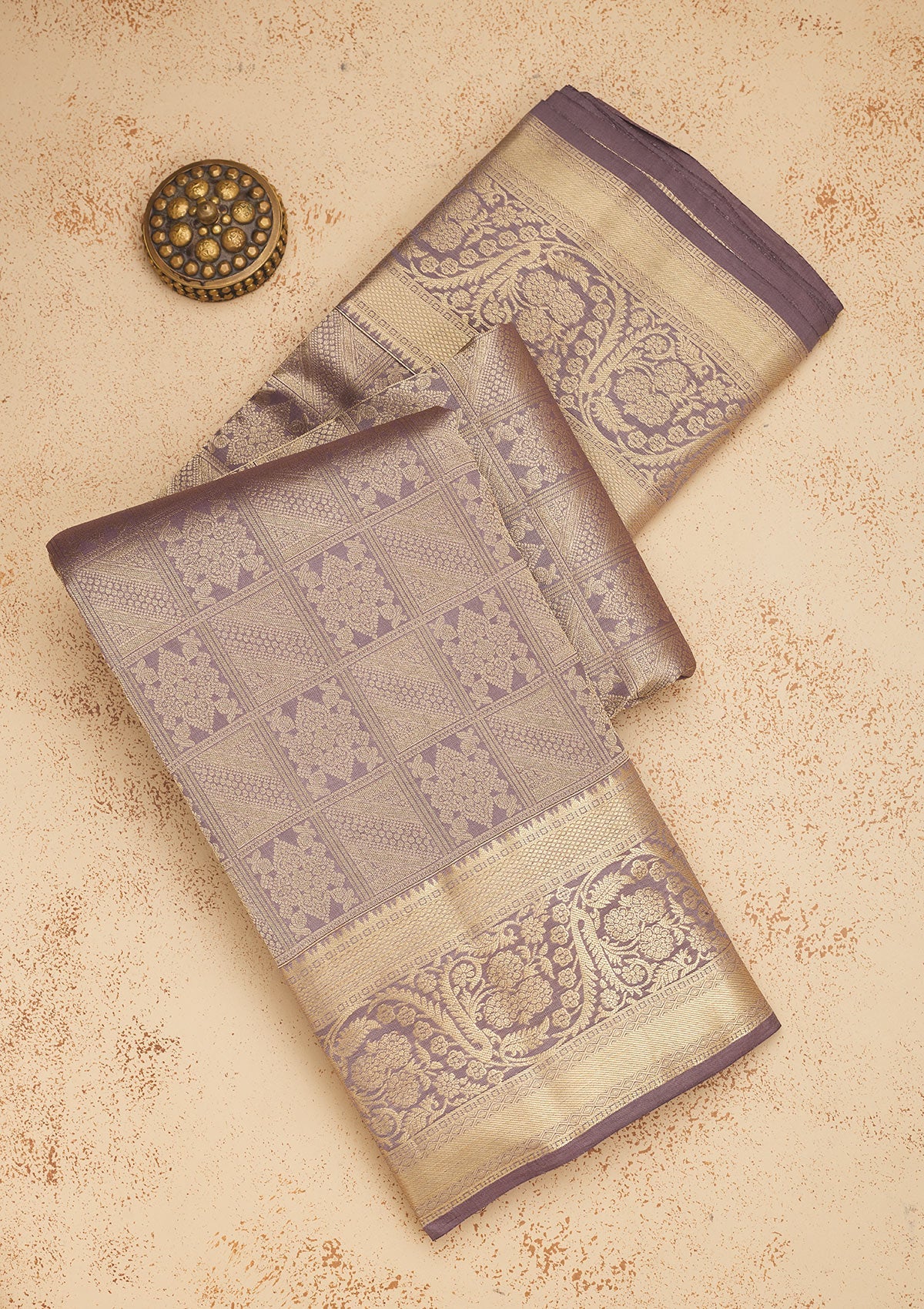 Mauve Zariwork Pure Silk Saree