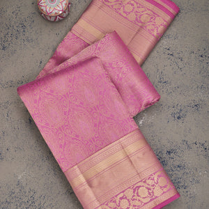 Mauve Zariwork Pure Silk Saree