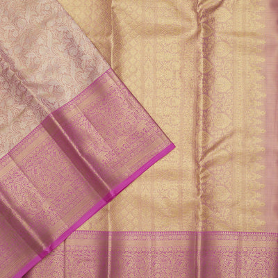 Mauve Zariwork Pure Silk Saree