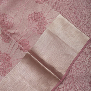 Mauve Zariwork Pure Silk Saree