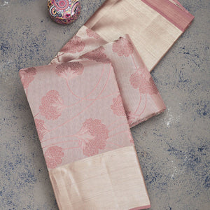 Mauve Zariwork Pure Silk Saree
