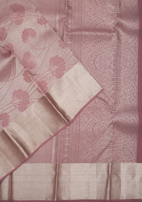 Mauve Zariwork Pure Silk Saree