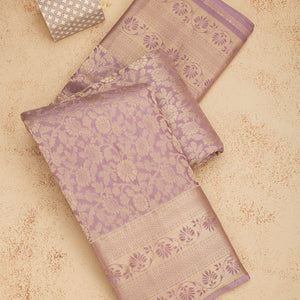 Mauve Zariwork Pure Silk Saree