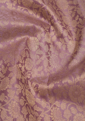 Mauve Zariwork Pure Silk Saree