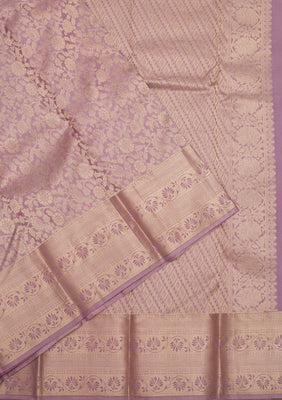 Mauve Zariwork Pure Silk Saree