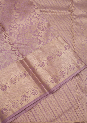 Mauve Zariwork Pure Silk Saree