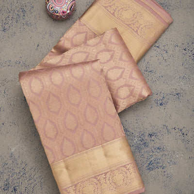 Mauve Zariwork Pure Silk Saree