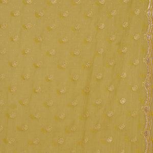 Mehendi Cutdana Chiffon Saree