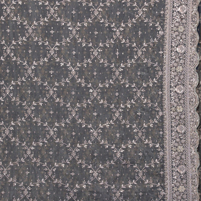 Mehendi Sequins Tissue Saree