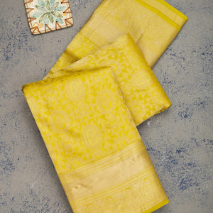 Mehendi Zariwork Pure Silk Saree