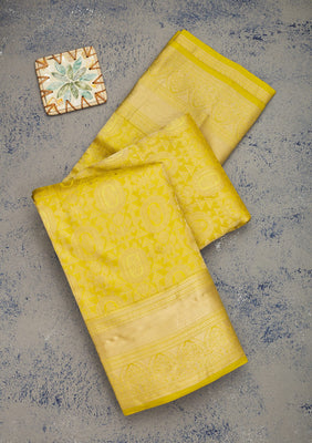 Mehendi Zariwork Pure Silk Saree
