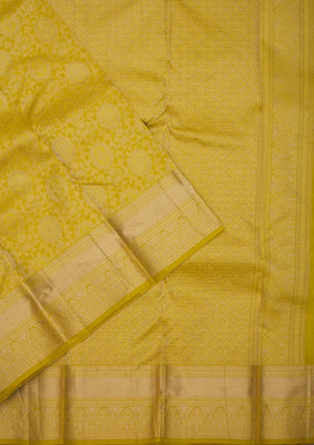 Mehendi Zariwork Pure Silk Saree