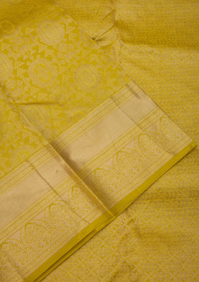 Mehendi Zariwork Pure Silk Saree