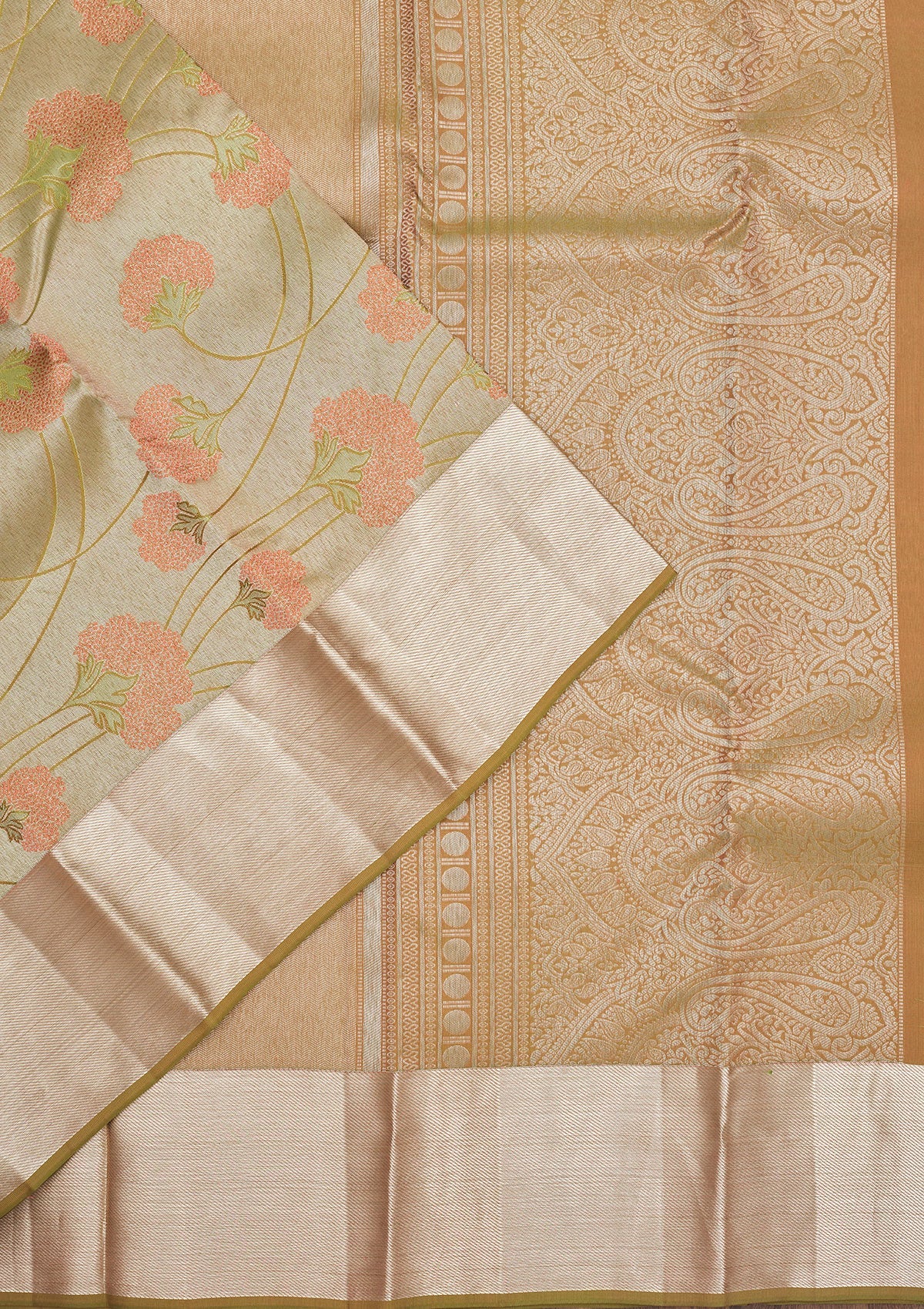 Mehendi Zariwork Pure Silk Saree