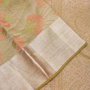 Mehendi Zariwork Pure Silk Saree