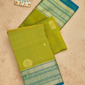 Mehendi Zariwork Pure Silk Saree