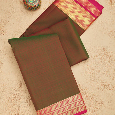 Mehendi Zariwork Pure Silk Saree