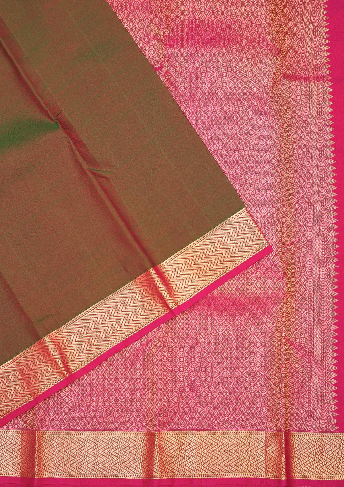 Mehendi Zariwork Pure Silk Saree