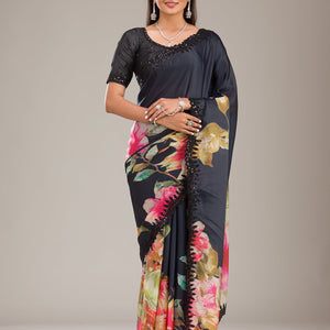 Multi Zariwork Georgette Saree