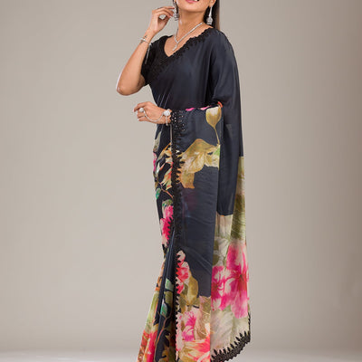 Multi Zariwork Georgette Saree
