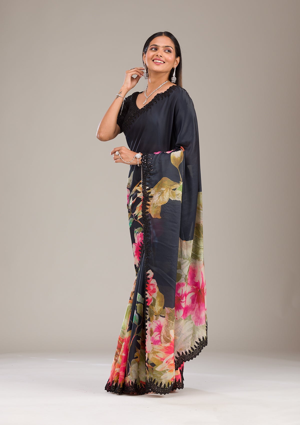 Multi Zariwork Georgette Saree