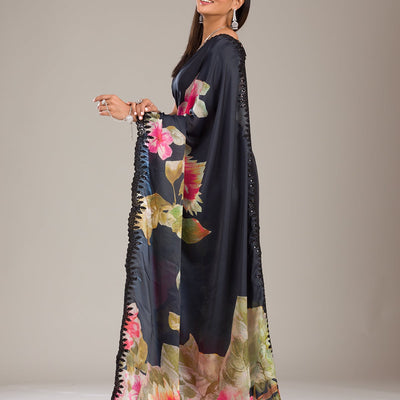 Multi Zariwork Georgette Saree