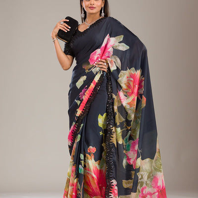Multi Zariwork Georgette Saree