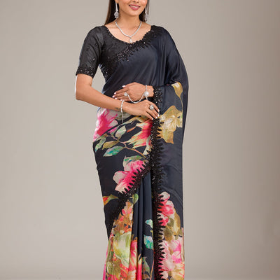 Multi Zariwork Georgette Saree
