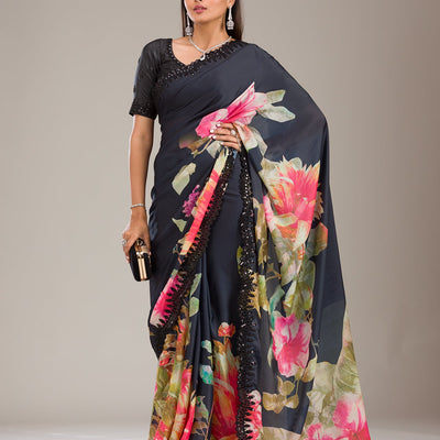 Multi Zariwork Georgette Saree