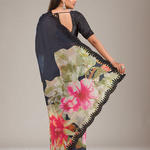 Multi Zariwork Georgette Saree