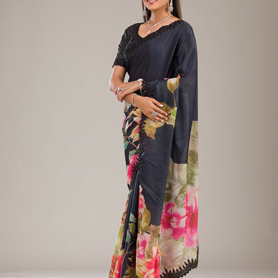 Multi Zariwork Georgette Saree