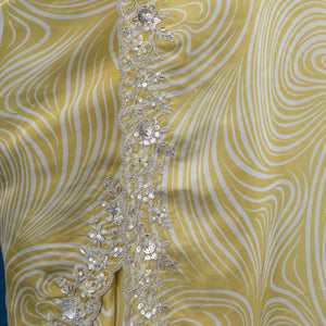 Mustard Printed Georgette Saree