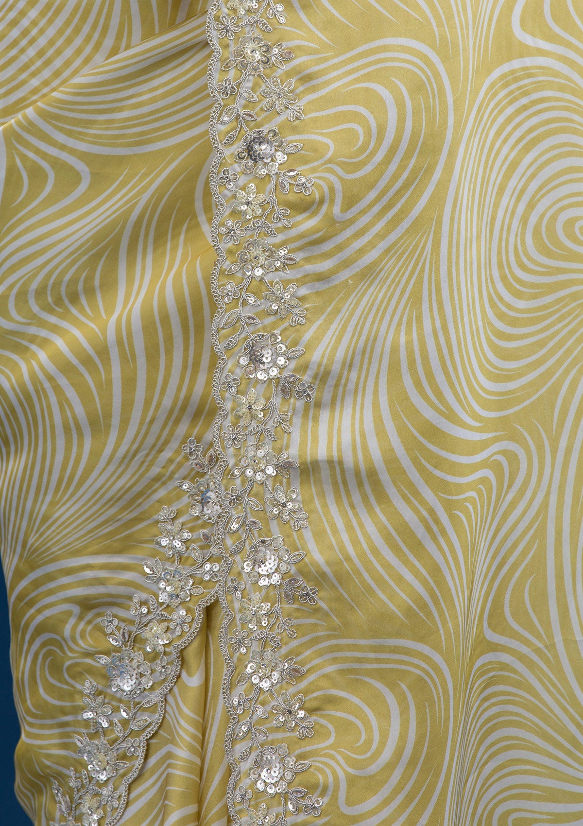 Mustard Printed Georgette Saree