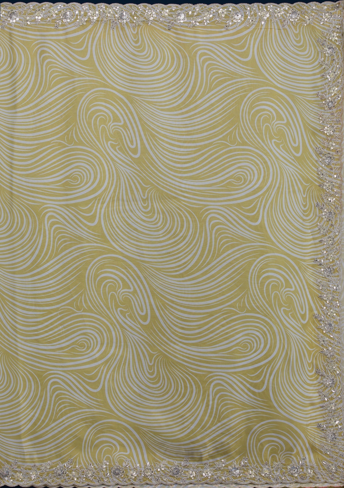 Mustard Printed Georgette Saree