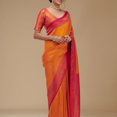 Mustard Zariwork Art Silk Saree