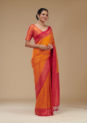 Mustard Zariwork Art Silk Saree