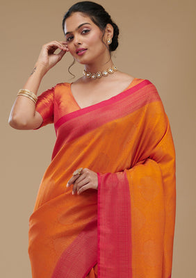 Mustard Zariwork Art Silk Saree