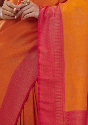 Mustard Zariwork Art Silk Saree