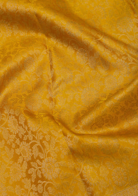 Mustard Zariwork Pure Silk Saree