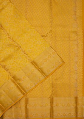 Mustard Zariwork Pure Silk Saree