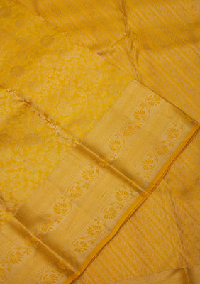 Mustard Zariwork Pure Silk Saree