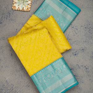 Mustard Zariwork Pure Silk Saree