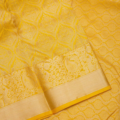 Mustard Zariwork Pure Silk Saree
