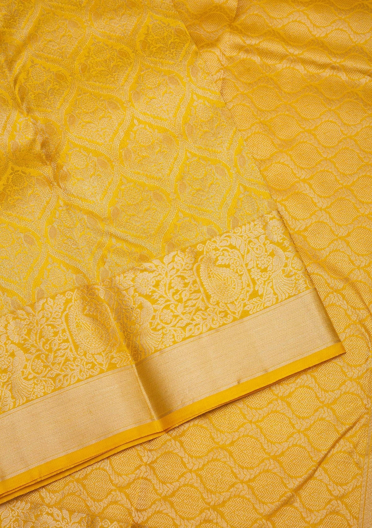 Mustard Zariwork Pure Silk Saree