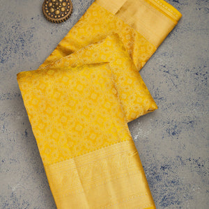 Mustard Zariwork Pure Silk Saree