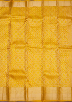 Mustard Zariwork Pure Silk Saree