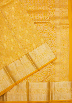 Mustard Zariwork Pure Silk Saree